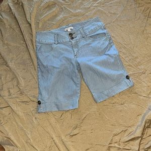 Womens Shorts, size 6. Pinstriped CAbi jeans ,shorts